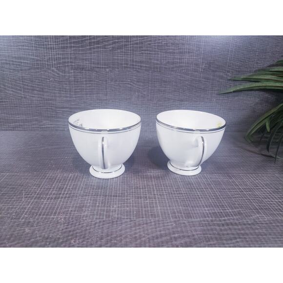 Set Of 2 Waterford China Kilbarry Platinum Tea Cup 3” NWT - Picture 3 of 7